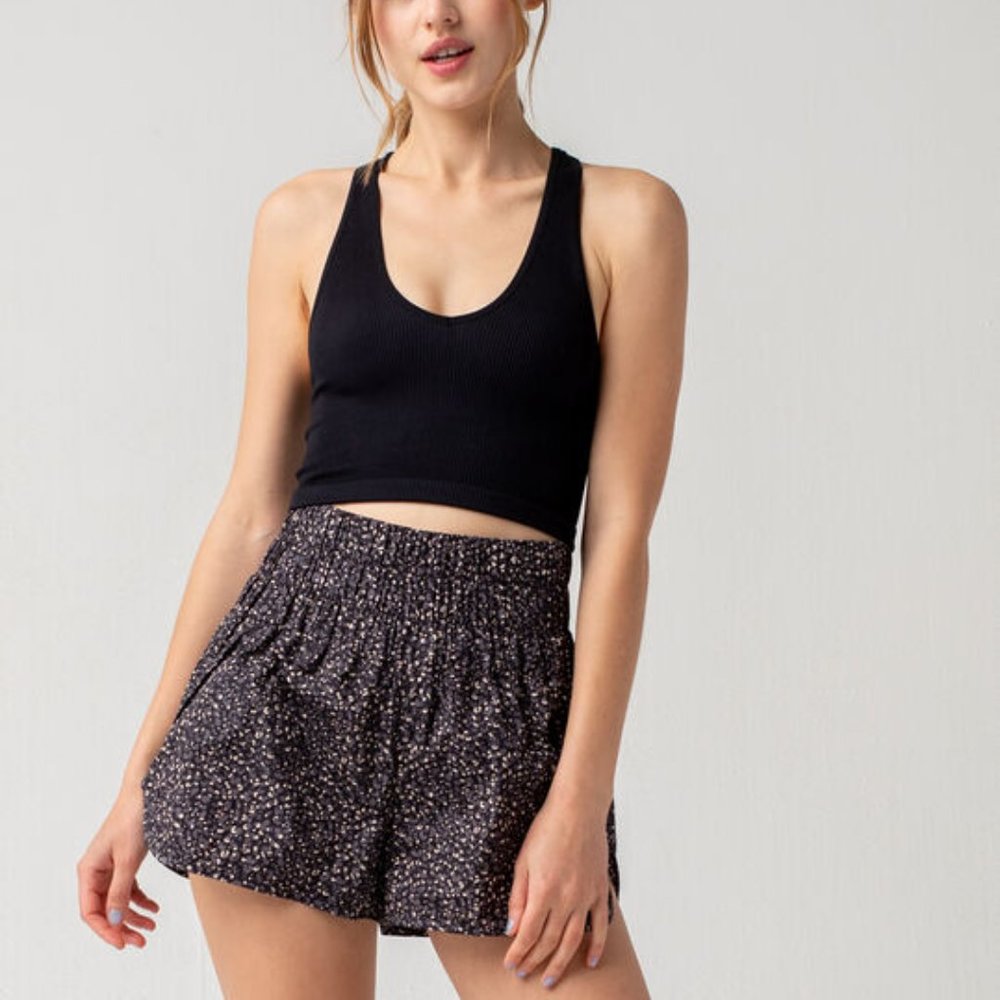 Free People movement the way home shorts leopard print high rise short size M